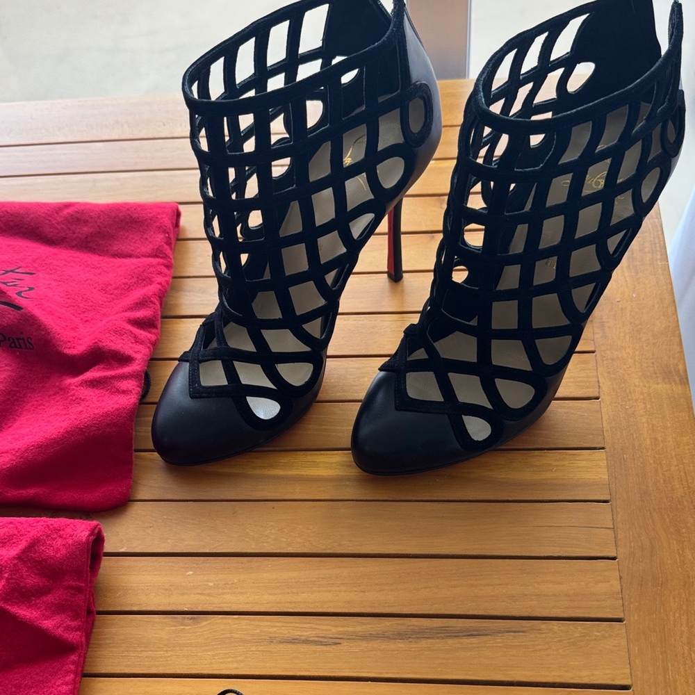 Christian Louboutin Black Caged Heels